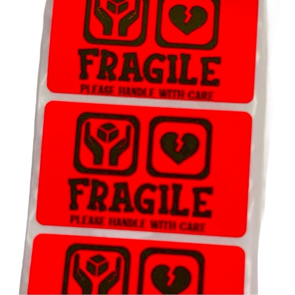 Fragile handle with care sticker | shipping supplies labels stickers new - Picture 3 of 5